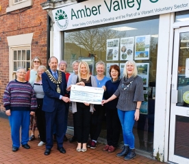 Mayors chosen charity cheque presentation to Befriending volunteers